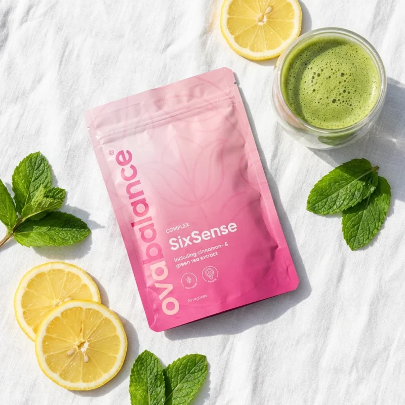 SixSense — kompleks metaboliczny na PCOS (7 składników) OVEA — Chrom trójwartościowy — mikroelement śladowy z autoryzowanymi oświadczeniami EFSA. Mangan — kofaktor MnSOD. Cynamon cejloński, EGCG i Koenzym Q10 — składniki ze statusem on-hold w EFSA dla oświadczeń zdrowotnych.