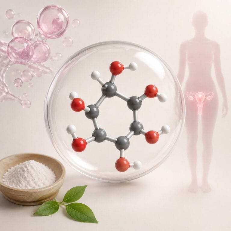 Myo-inozytol — wizualizacja cząsteczki wspierającej zdrowie hormonalne kobiet